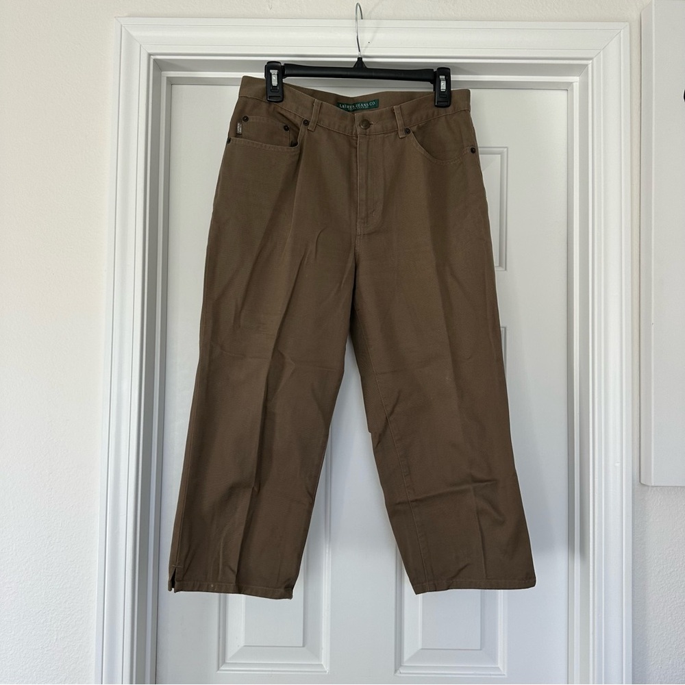 Lauren Jeans Co Ralph Lauren Brown Women’s Cropped Straight Leg Denim Jeans 8